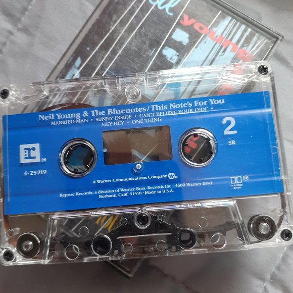 This Notes For You - Neil Young & The Bluenotes (Cassette 1988 Reprise) Tested - Picture 7 of 8
